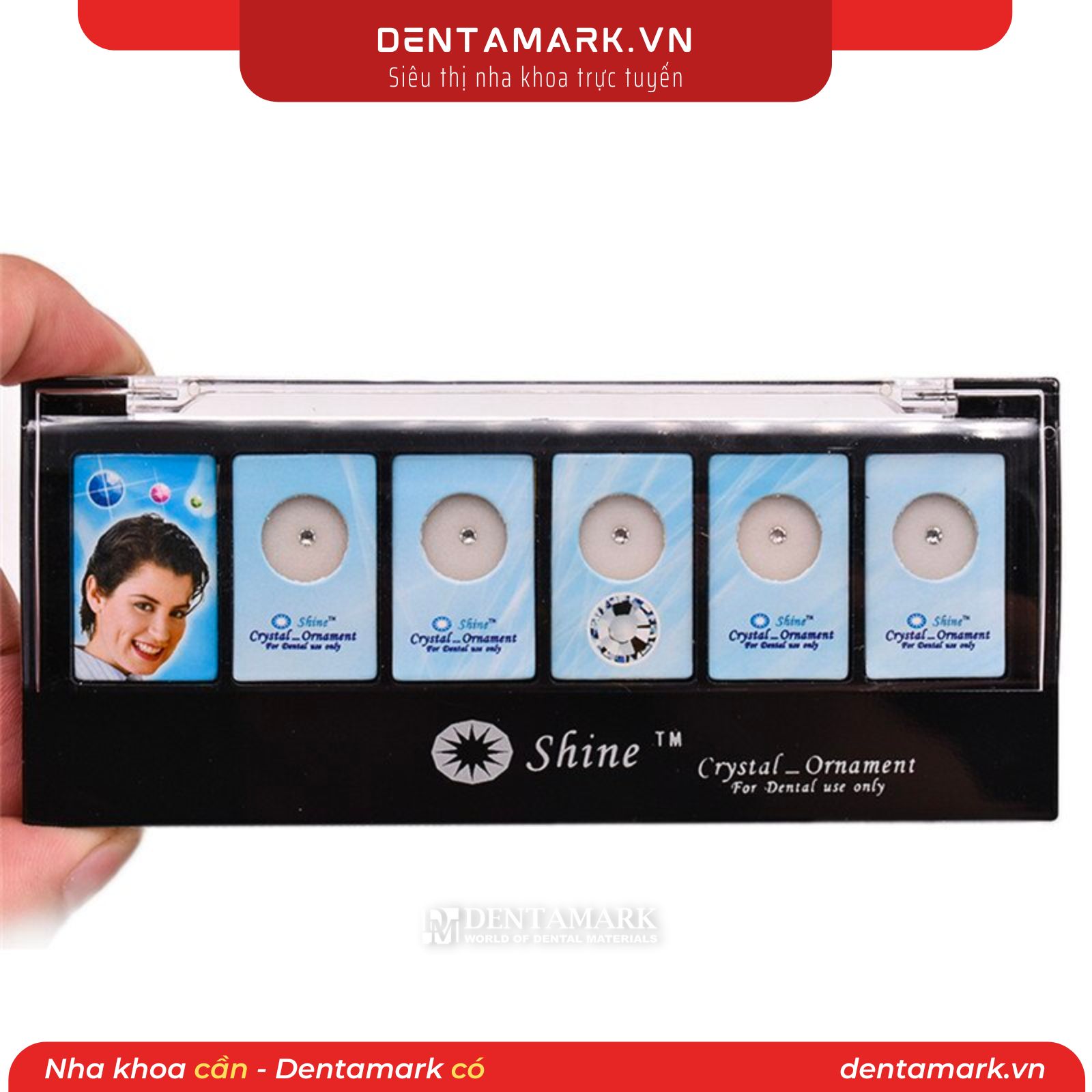 Đá gắn răng Shine (Vỉ 5 viên) - đế bằng