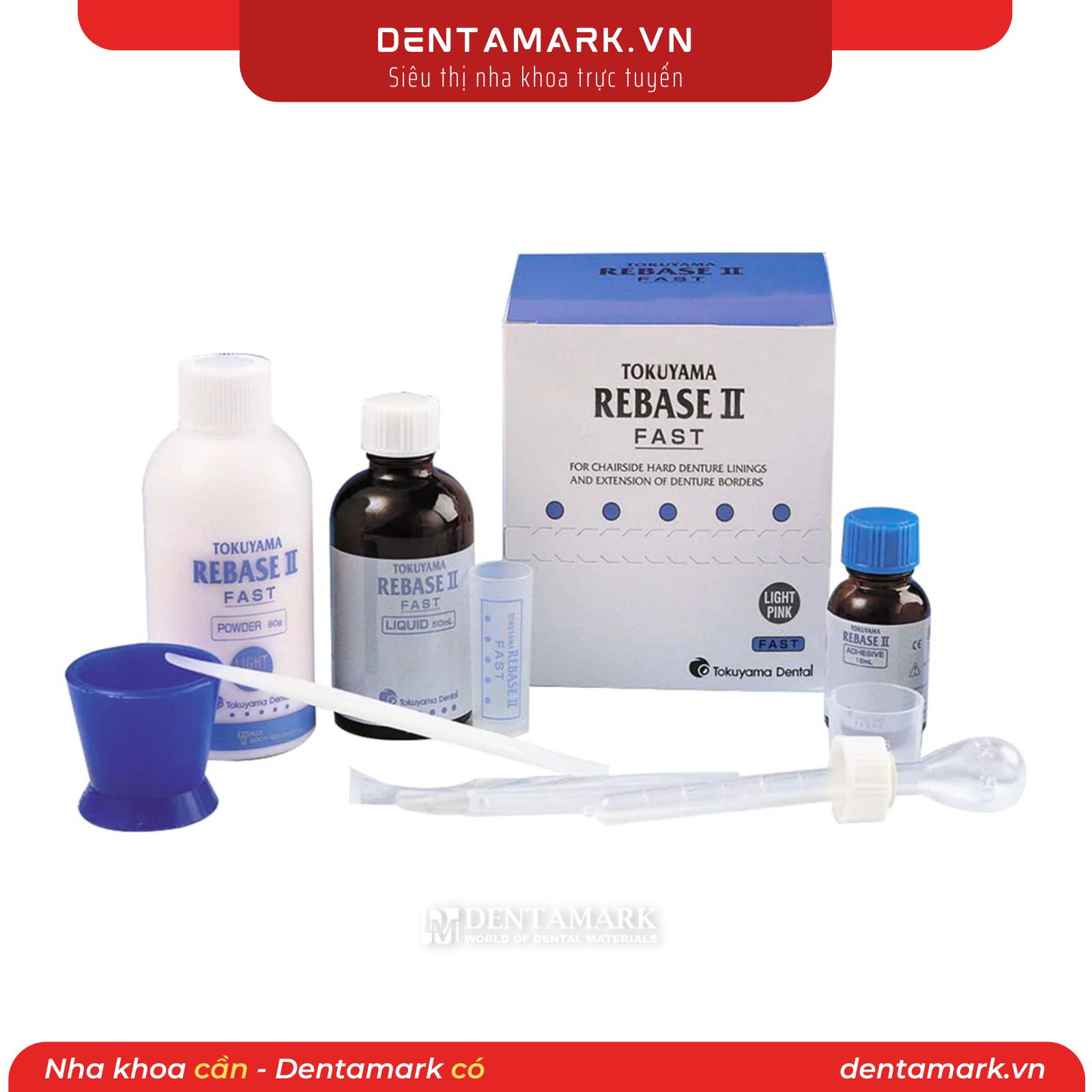 Vật liệu silicone mềm đệm hàm/nới rộng nền hàm Tokuyama REBASE II Fast Kit