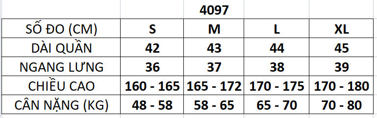 Quần short nhung BTM 5m 4097