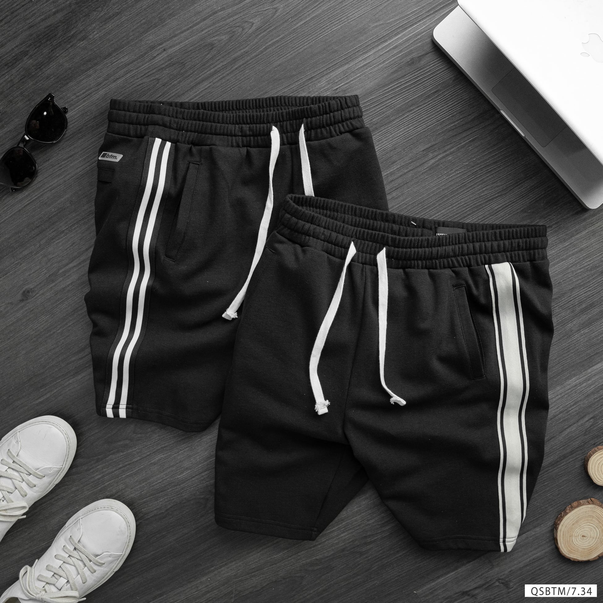 QUẦN SHORT NỈ PHỐI SỌC BTM 8659