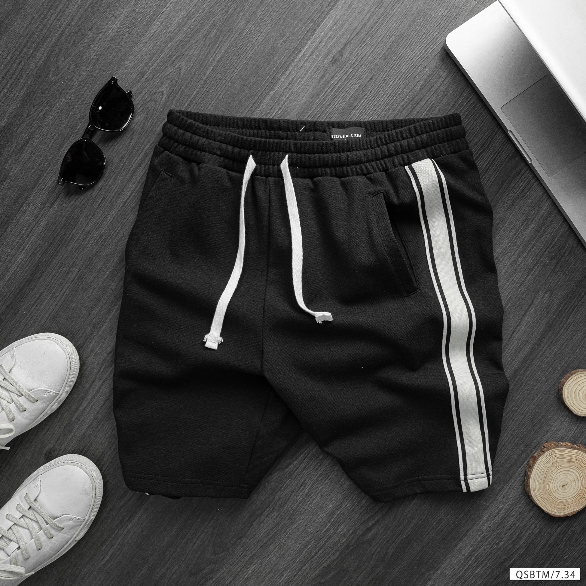 QUẦN SHORT NỈ PHỐI SỌC BTM 8659