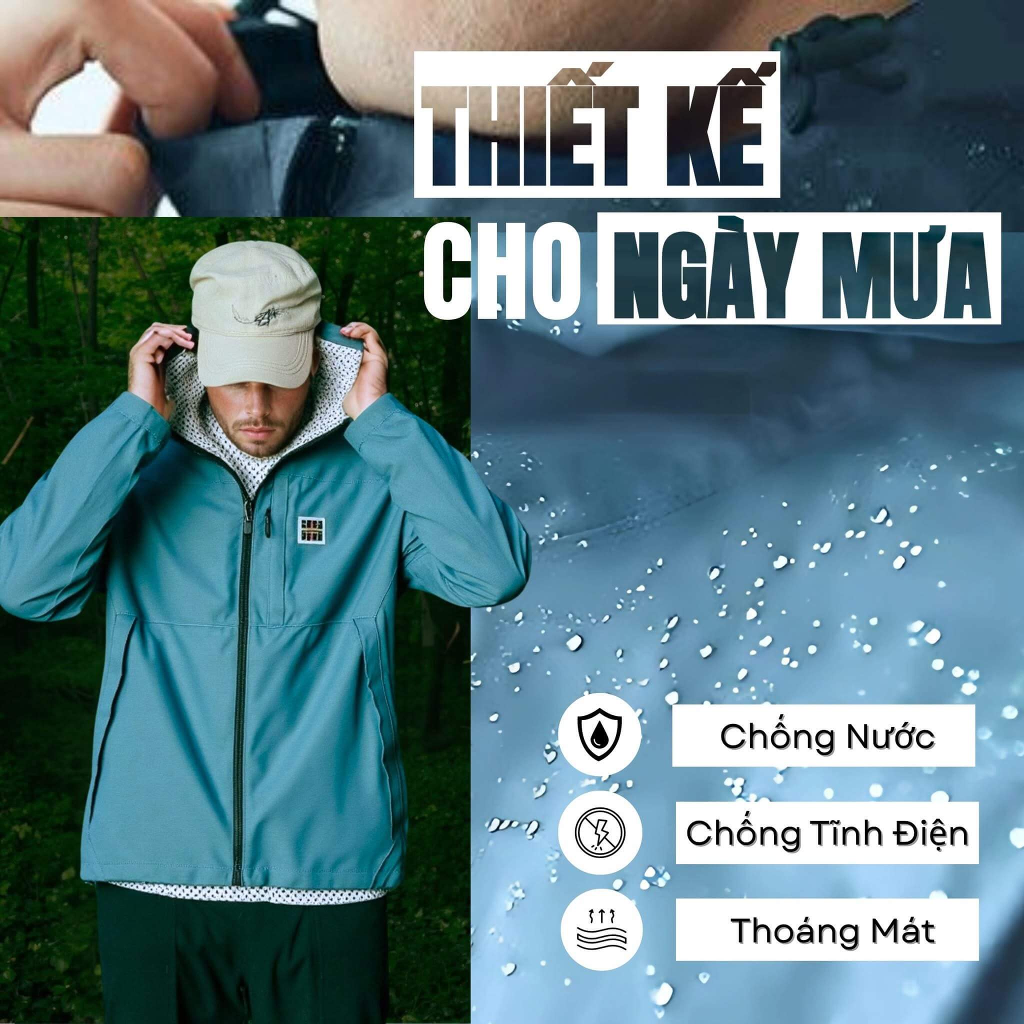 Áo Khoác Gió Trekking Hiking Dework ATS01