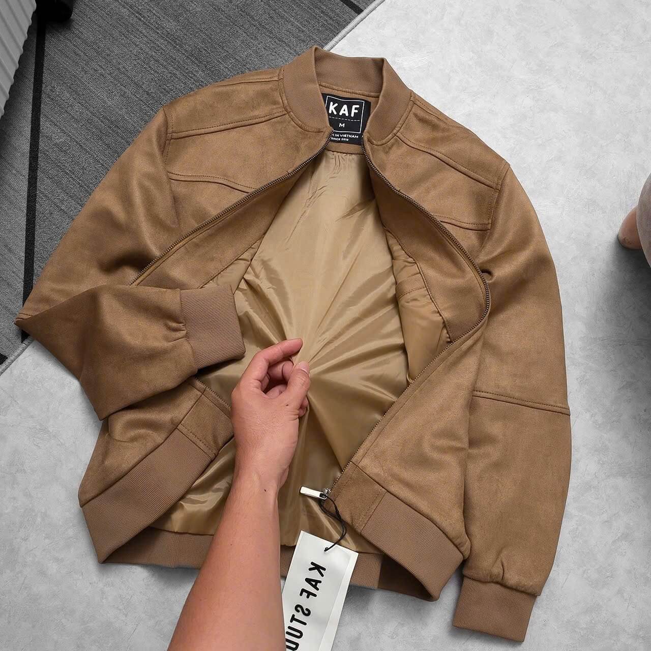 Áo Khoác Bomber Da lộn KAF AK09
