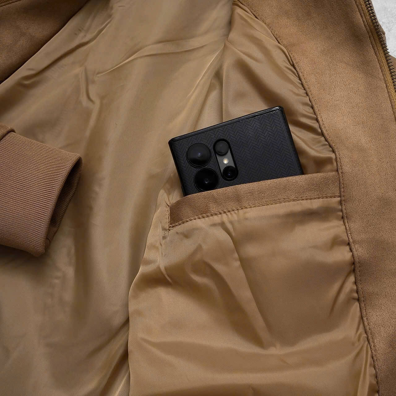 Áo Khoác Bomber Da lộn KAF AK09