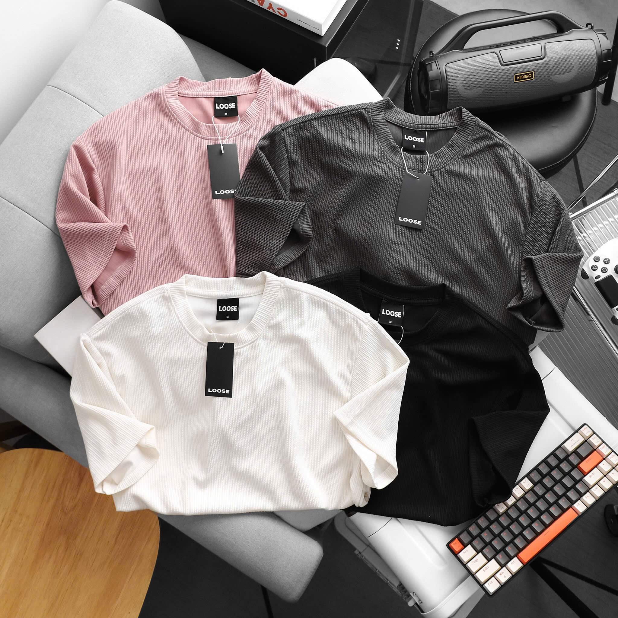 Áo Thun Cotton Dệt Gân Hàn Quốc AT97