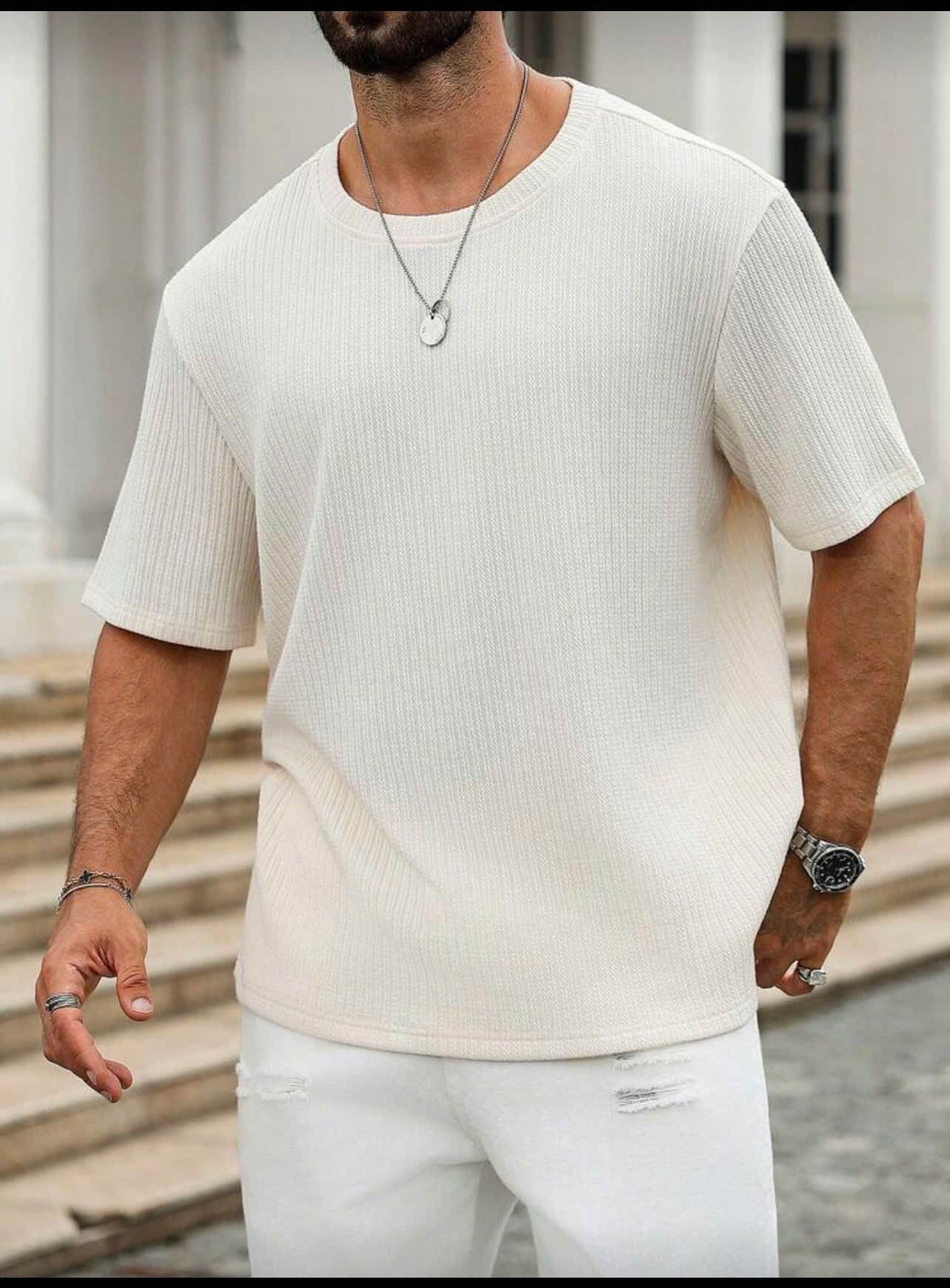 Áo Thun Cotton Dệt Gân Hàn Quốc AT97