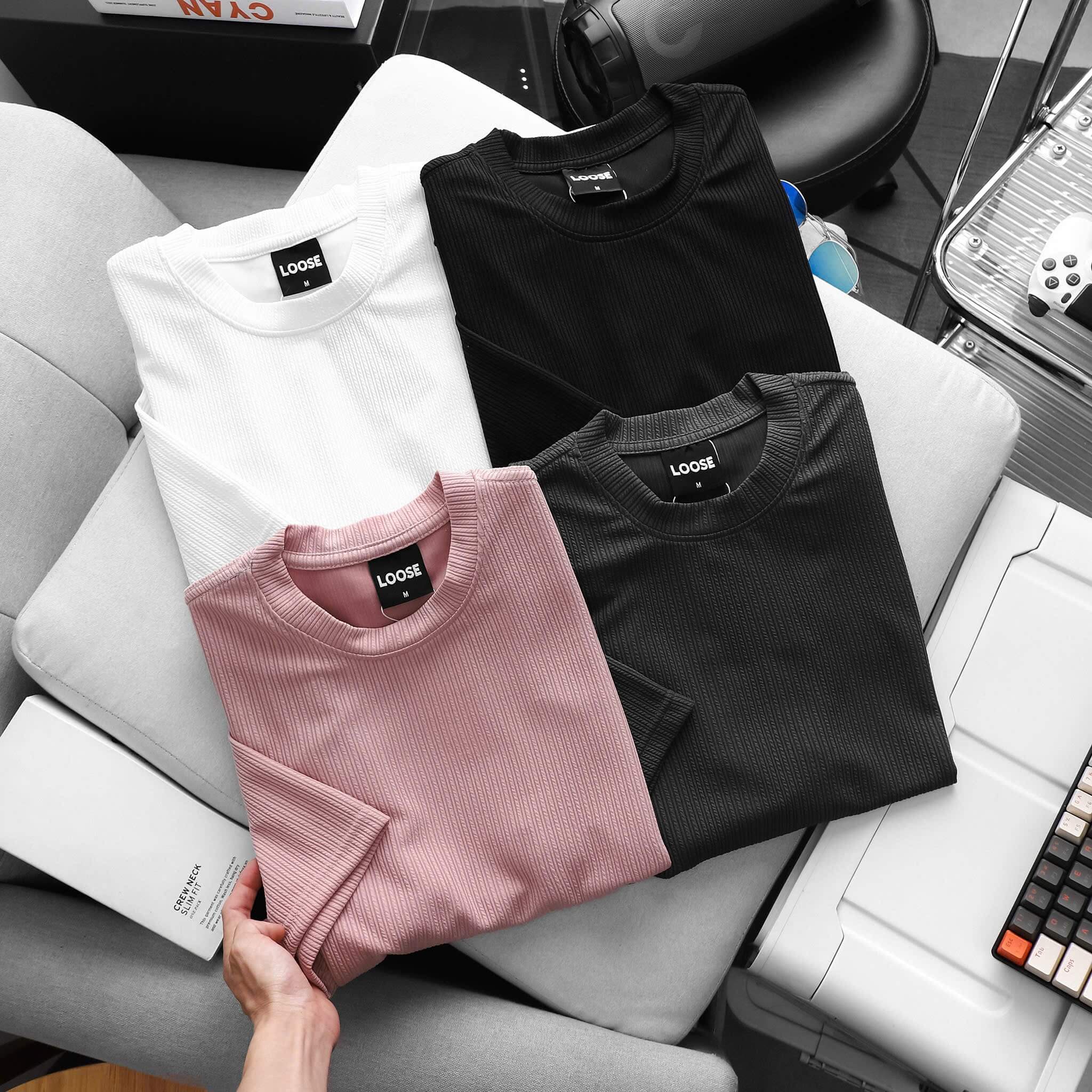 Áo Thun Cotton Dệt Gân Hàn Quốc AT97