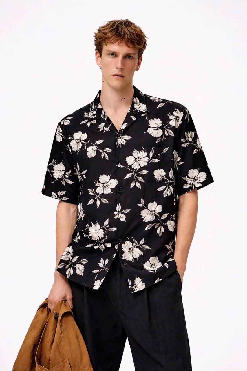 Áo Sơ Mi Cuban Hoạ Tiết KAF SM71