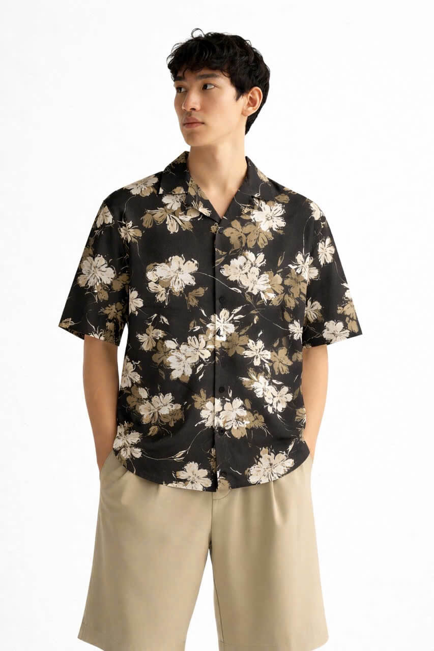 Áo Sơ Mi Cuban Hoạ Tiết KAF SM71