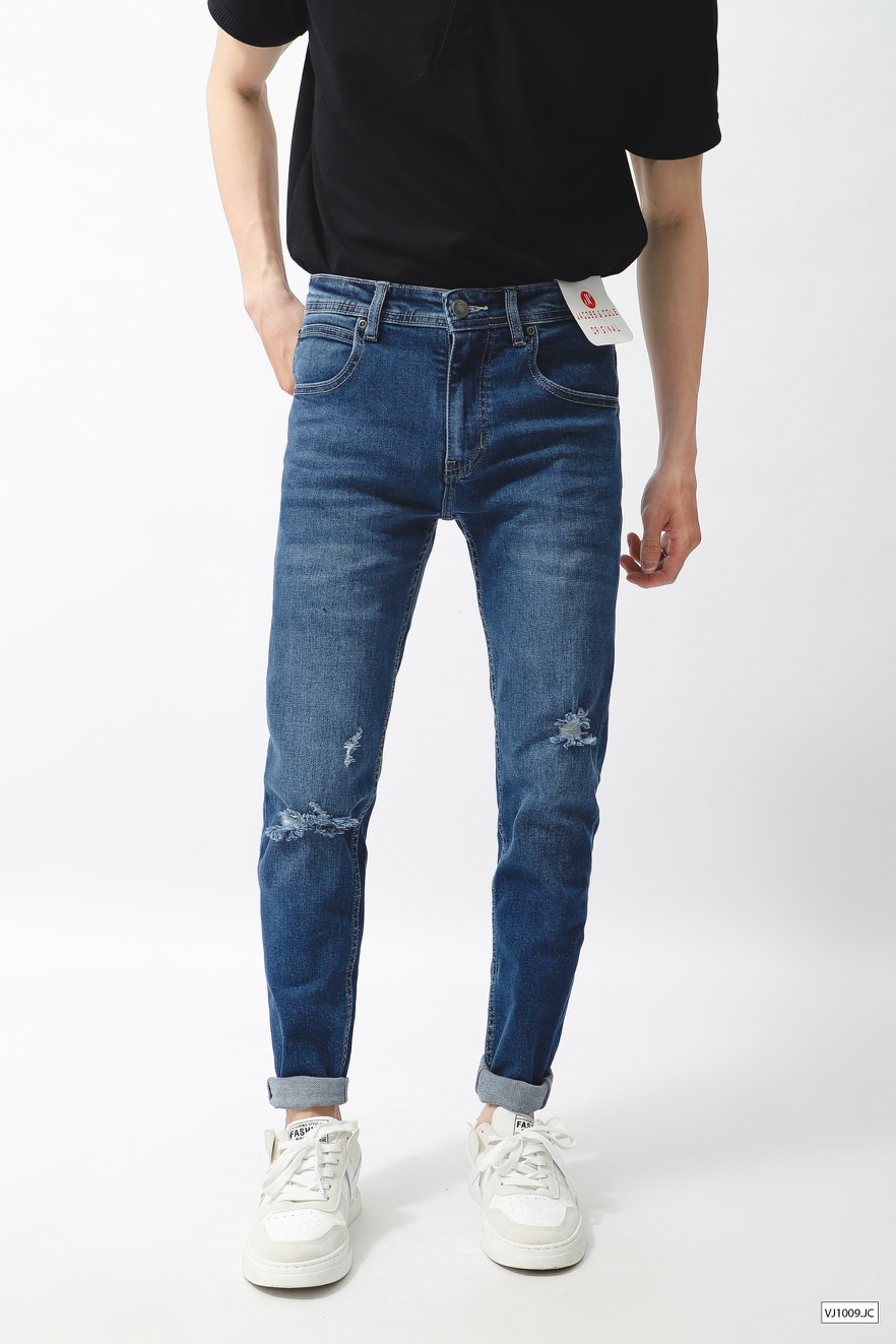 Quần Jeans Wash Rách Nam Tính JC001