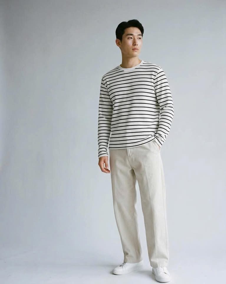 Áo Thun Tay Dài Kẻ Sọc Hàn Quốc 7658