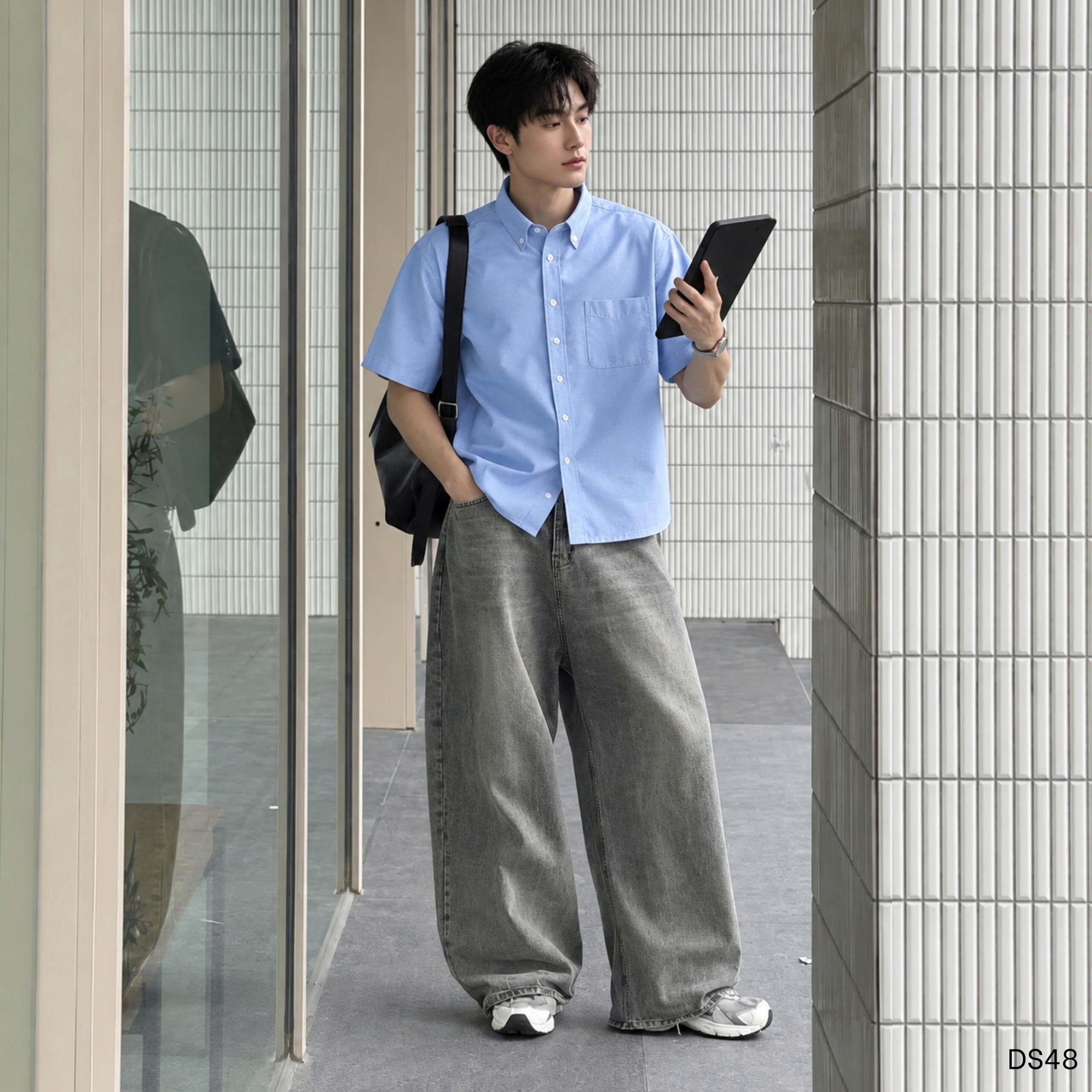 Sơ Mi Tay Ngắn Vải Oxford Cao Cấp SM09