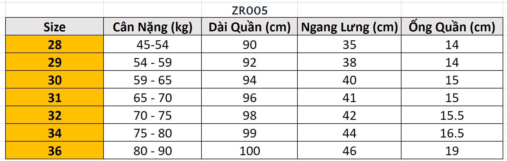 Quần jean dài ZR ZR005