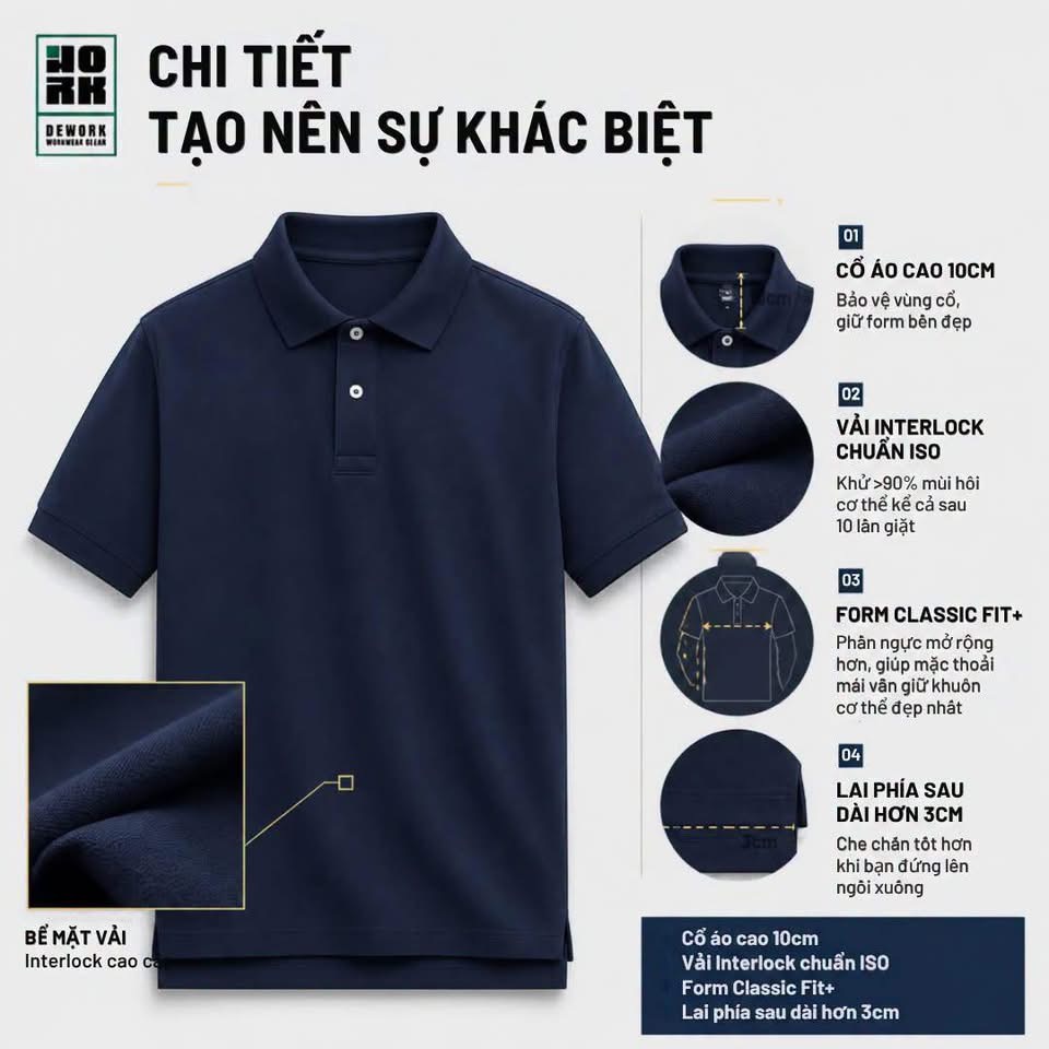 Áo Polo Tay Ngắn Khử Mùi Dework PL87