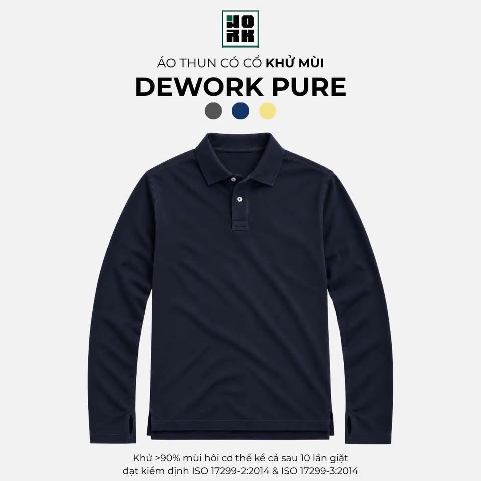 Áo Polo Nam Tay Dài Khử Mùi Dework PL89