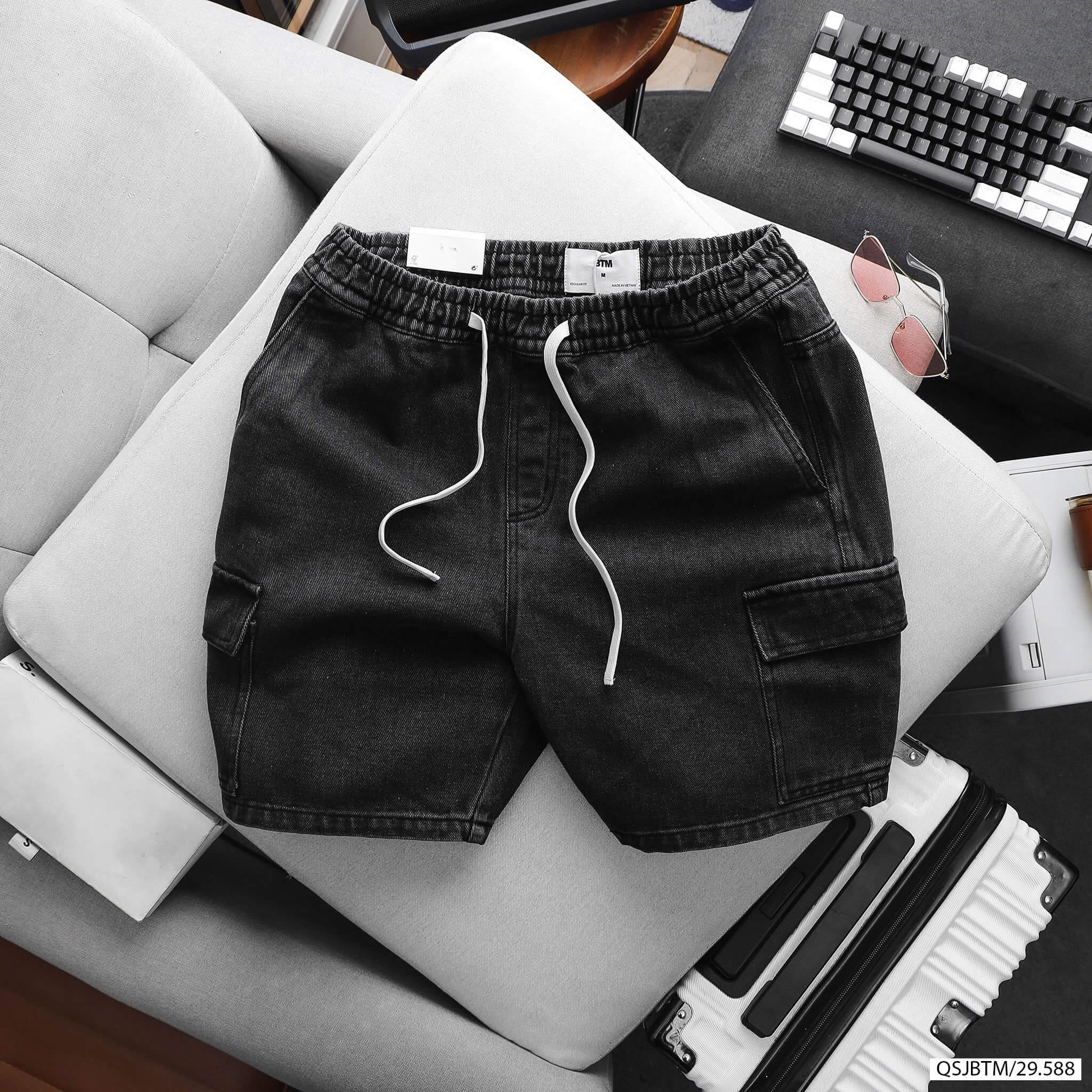 Quần Short Jean Túi Hộp BTM 9588