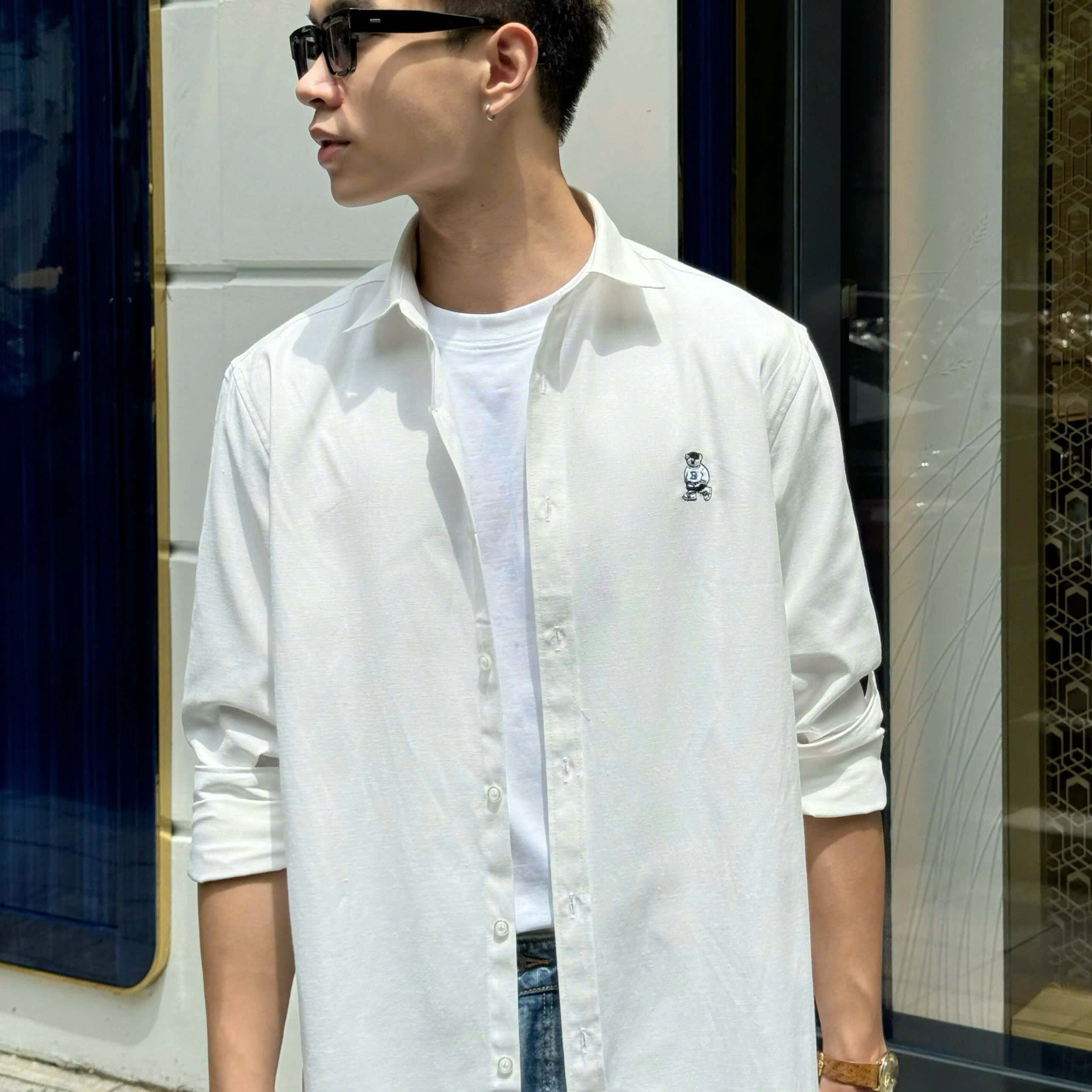Áo Sơ Mi Oxford Tay Dài Bear 3607