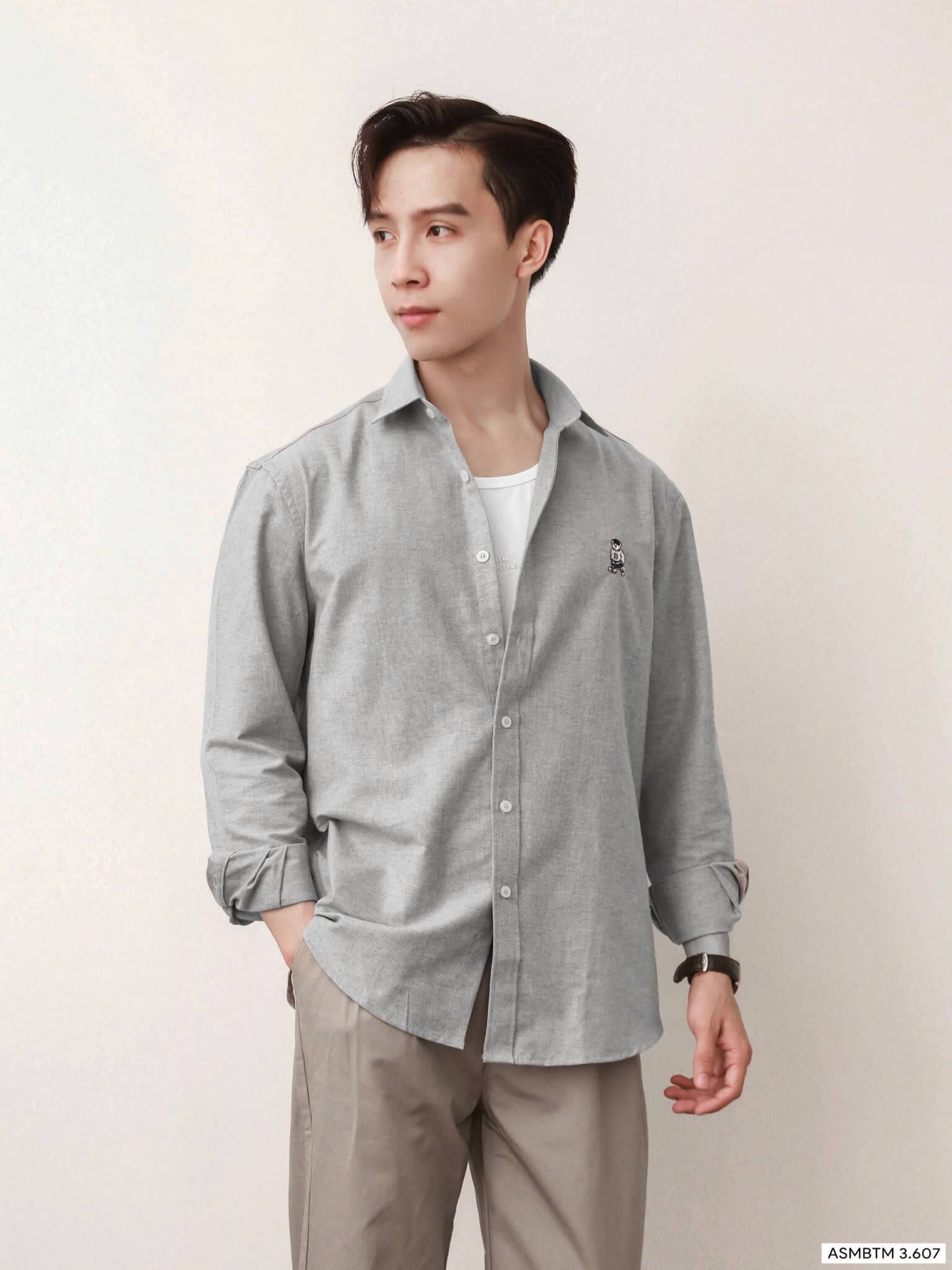 Áo Sơ Mi Oxford Tay Dài Bear 3607