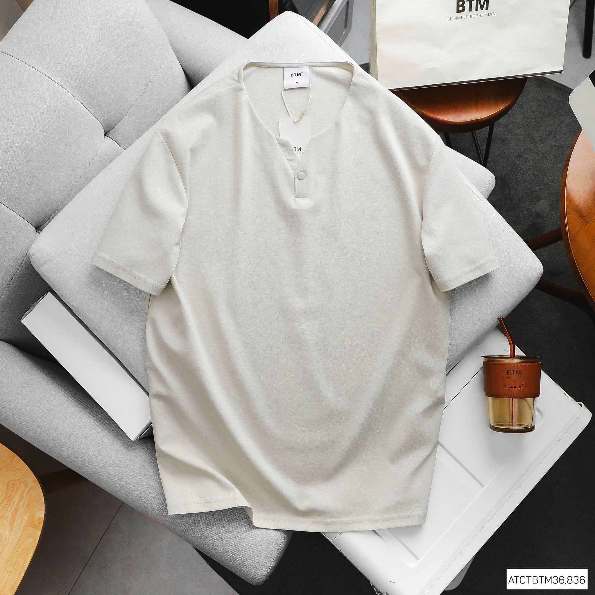Áo Thun Trơn Cổ Henley Hàn Quốc AT24