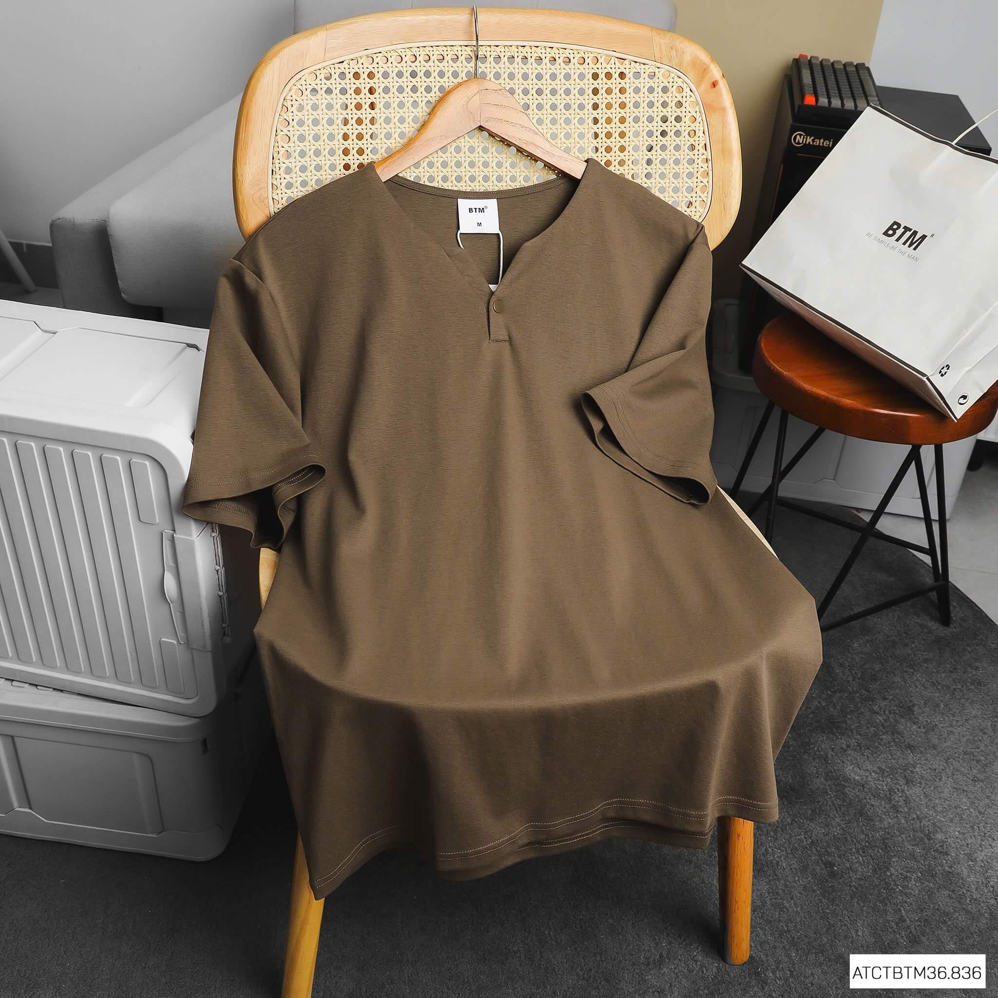 Áo Thun Trơn Cổ Henley Hàn Quốc AT24