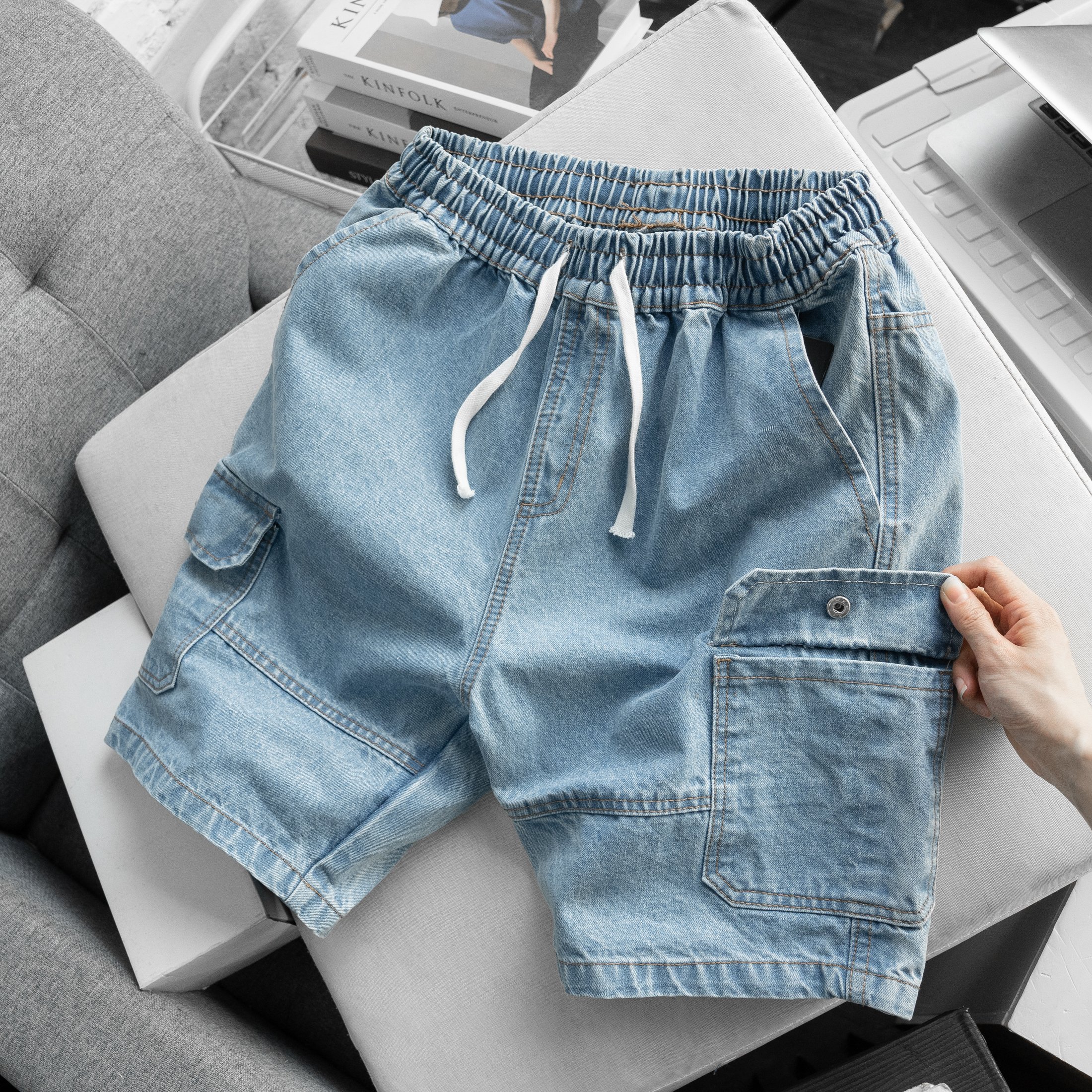Quần Short jeans túi hộp KAF 9043