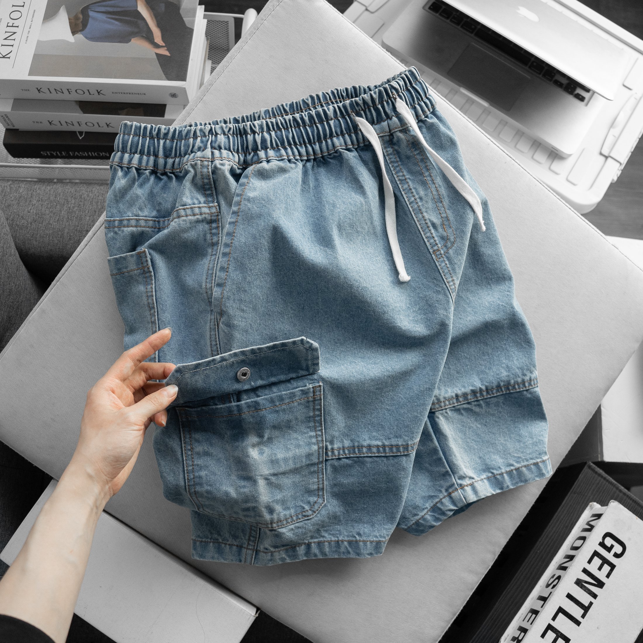 Quần Short jeans túi hộp KAF 9043