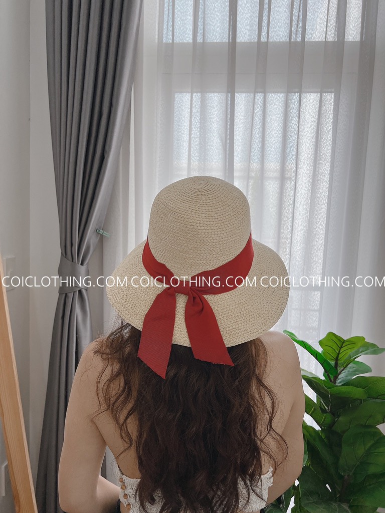 Nón cói FLAFIA cụp vành nơ