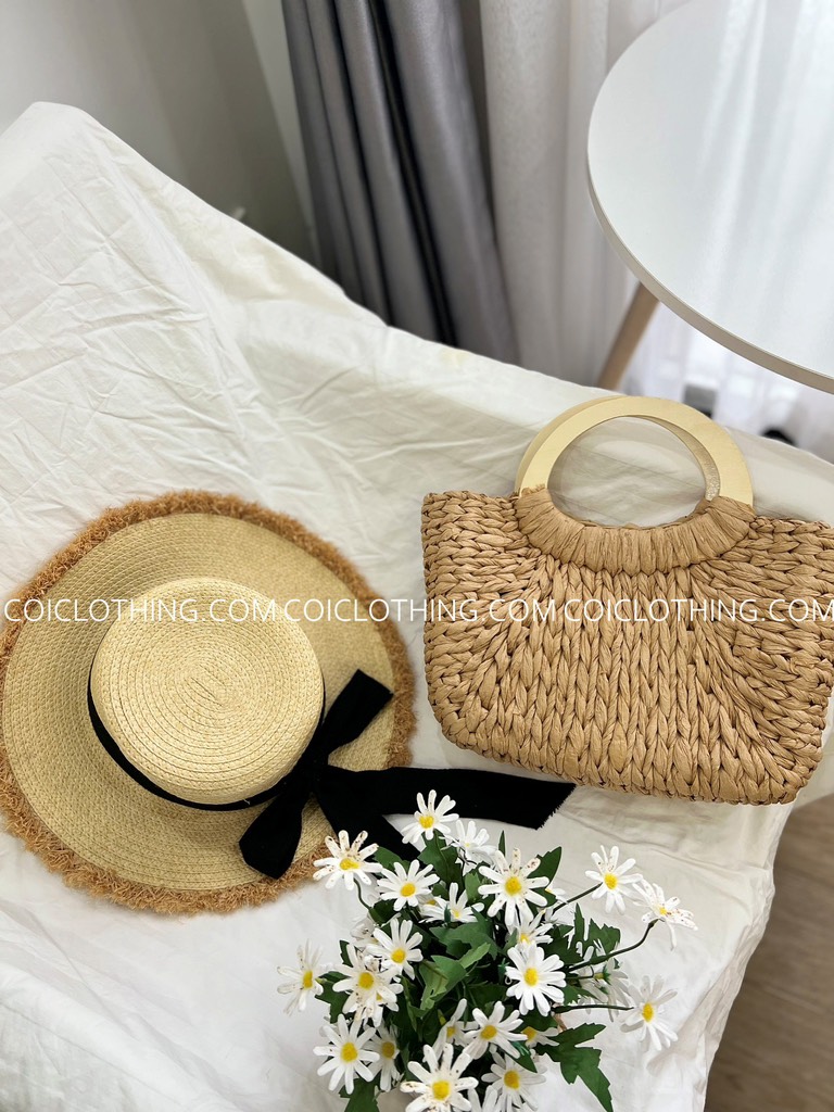 Nón cói lafia vành xước