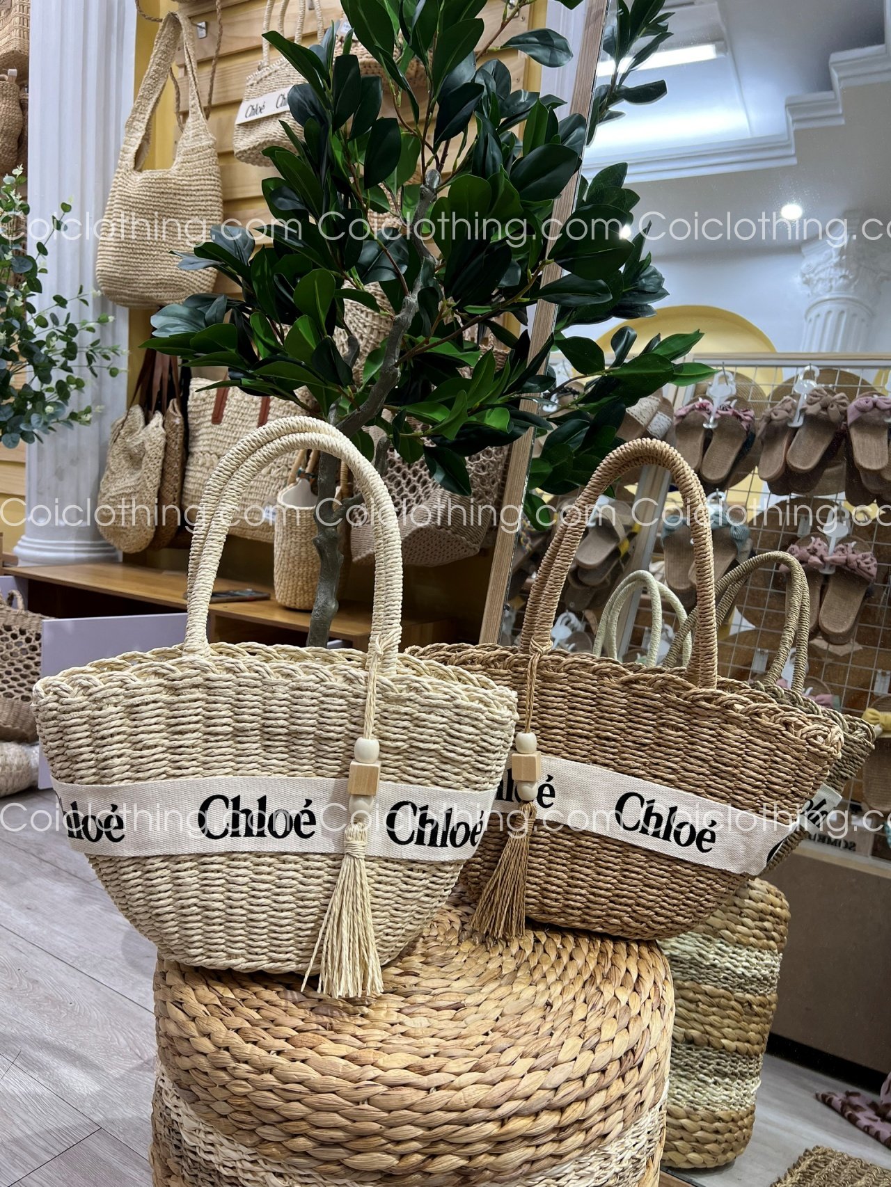 Túi cói Dây chuỗi hạt