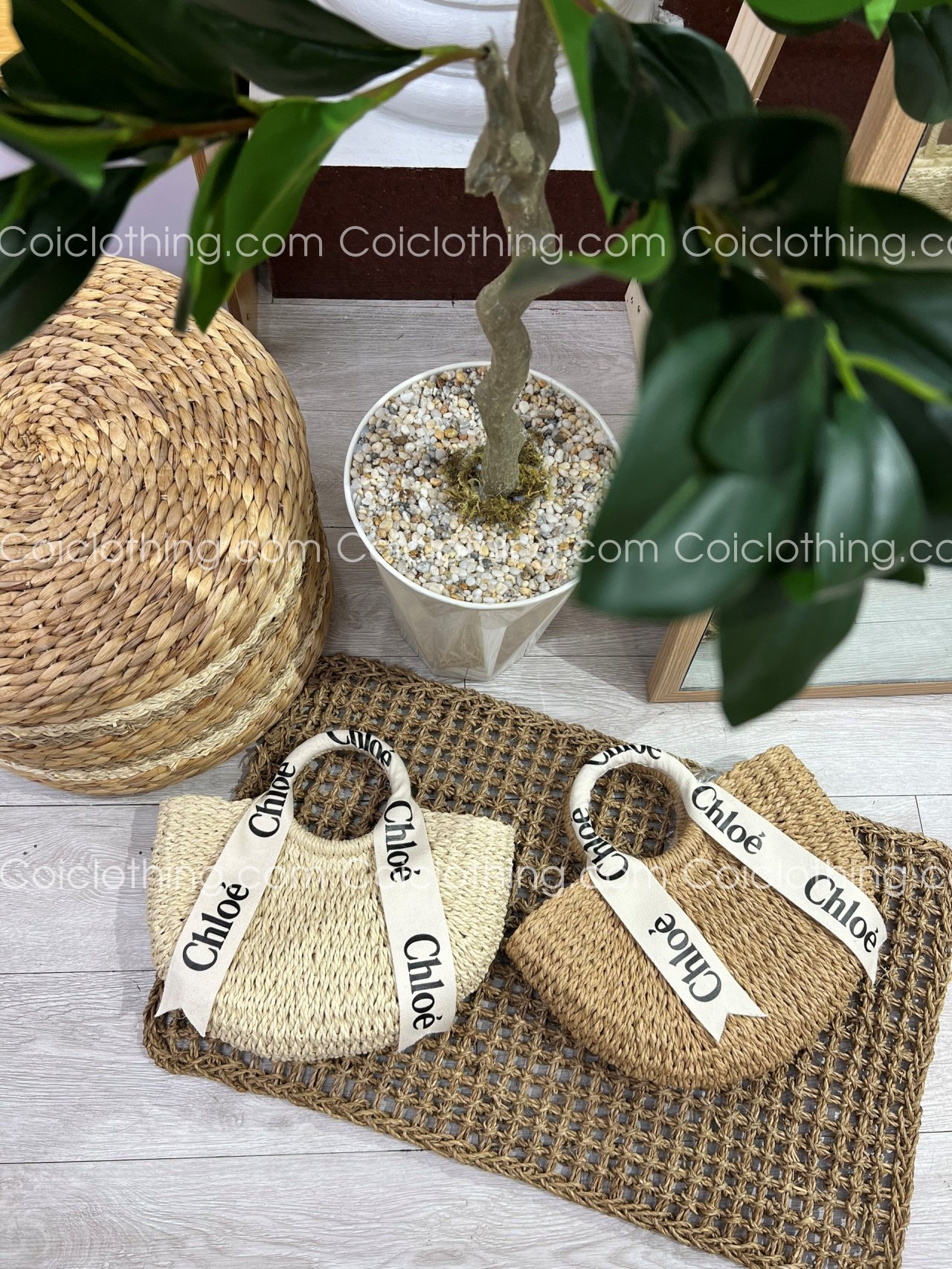 Túi cói bán nguyệt nhỏ