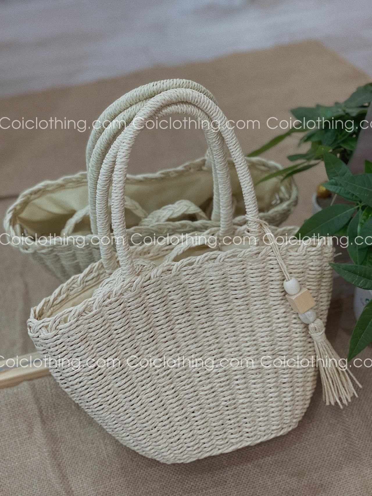 Túi cói Dây chuỗi hạt