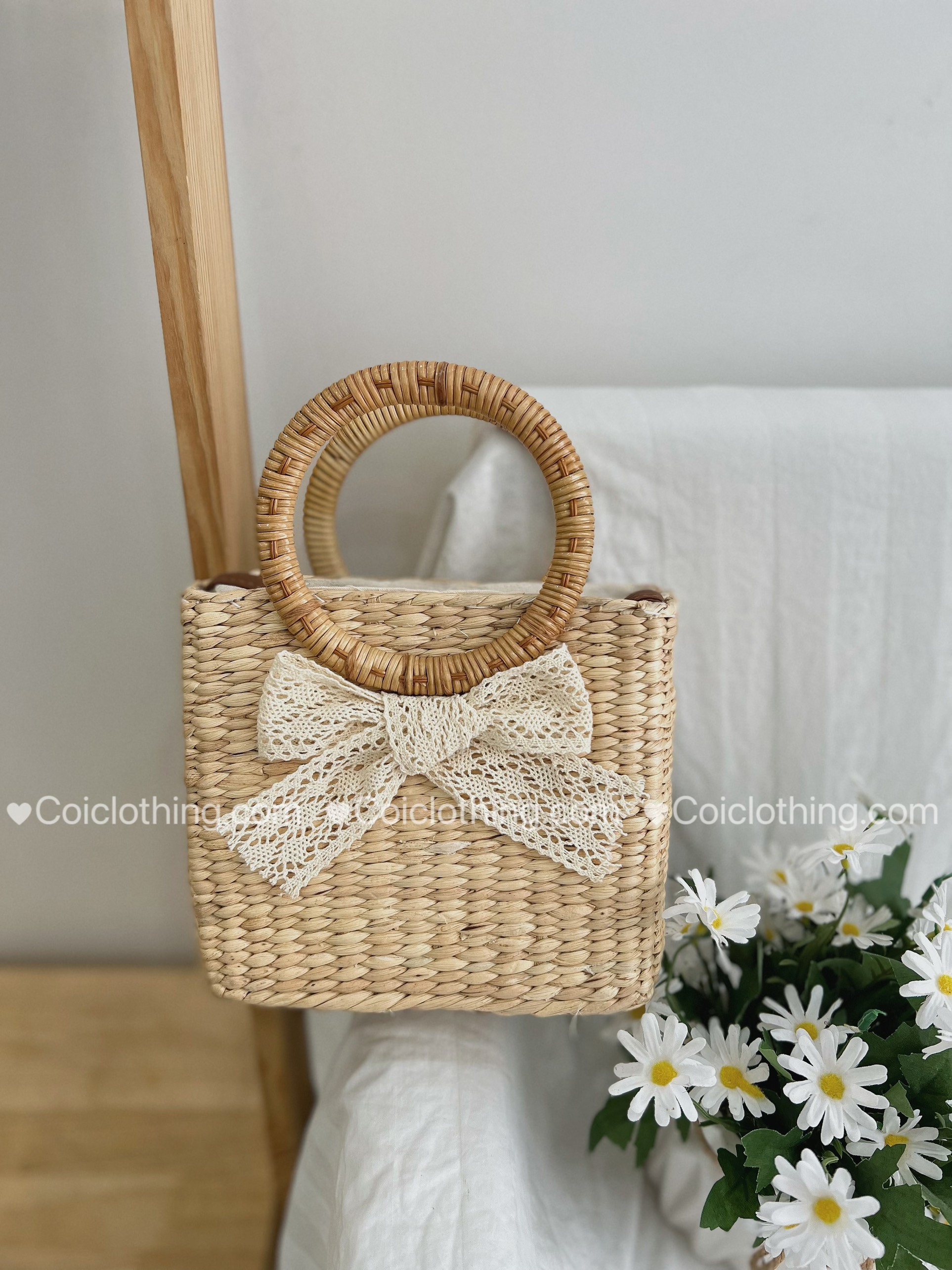 Lục bình chữ nhật quai xách