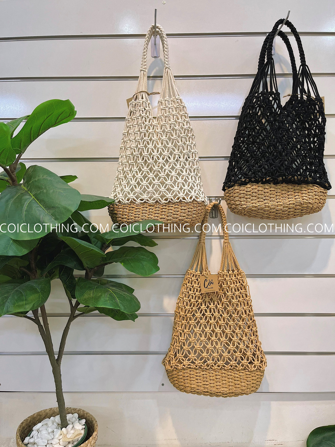 Túi lưới đế cói