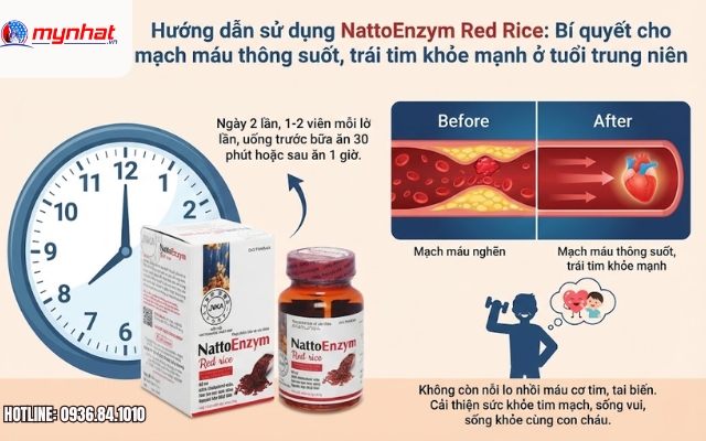 Hướng dẫn sử dụng NattoEnzym Red Rice để khỏe mạnh và thông mạch máu