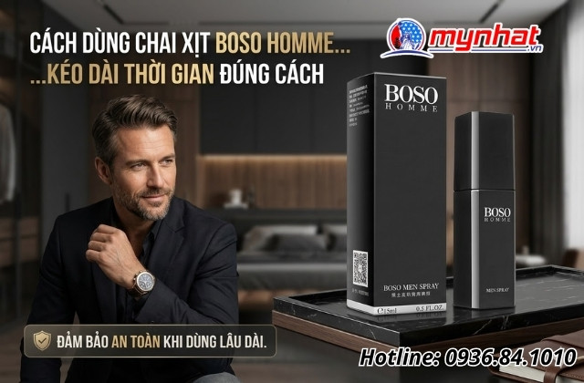 Cách dùng chai xịt Boso Homme kéo dài thời gian đúng cách