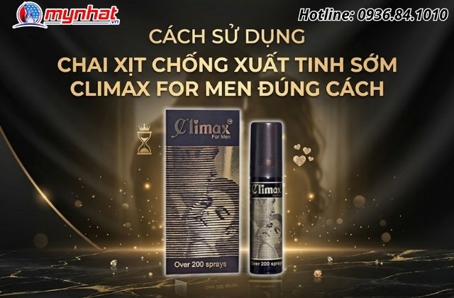 Cách sử dụng chai xịt chống xuất tinh sớm climax for men đúng cách