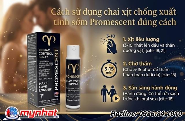 Cách sử dụng chai xịt chống xuất tinh sớm Promescent đúng cách
