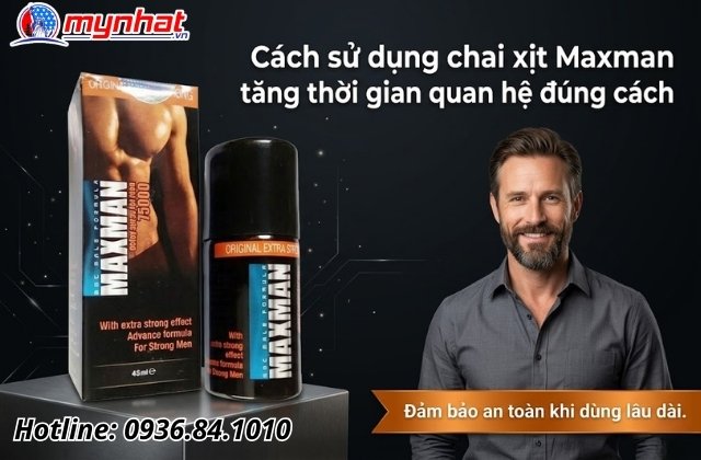 Cách sử dụng chai xịt Maxman tăng thời gian quan hệ đúng cách