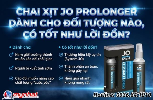 Chai xịt Jo Prolonger dành cho đối tượng nào, có tốt như lời đồn?