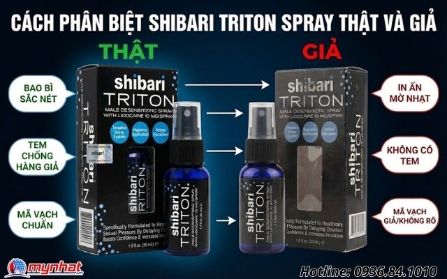 Cách phân biệt Shibari Triton Spray thật và giả