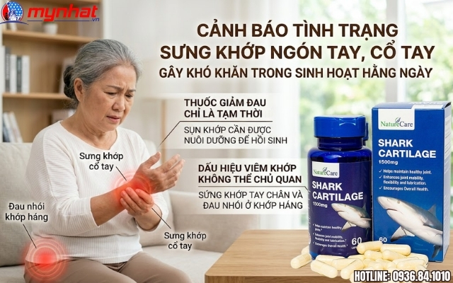 cảnh báo tình trạng sưng khớp, đau cổ tay ngón tay