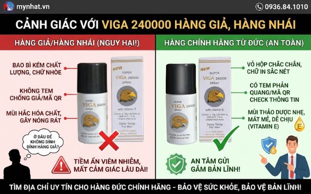 Cách phân biệt Viga 240000 thật và giả