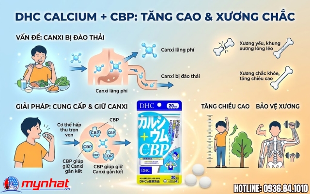 DHC Calcium + CBP giúp tăng chiều cao