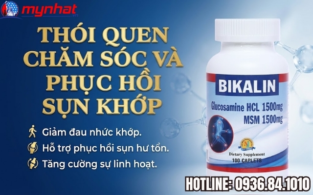 Thói quen dùng Bikalin và tập luyện để phục hồi sụn