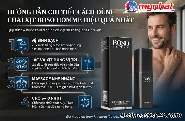 Hướng dẫn chi tiết cách dùng chai xịt Boso Homme hiệu quả nhất