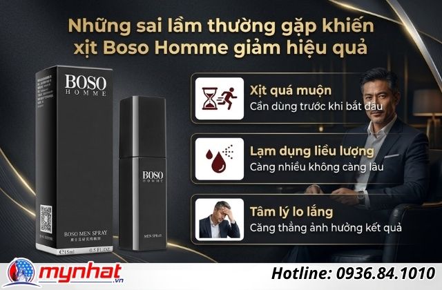 Những sai lầm thường gặp khiến xịt Boso Homme giảm hiệu quả