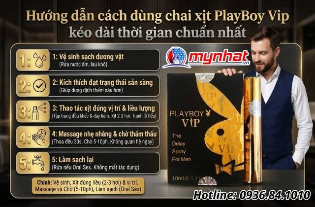 Hướng dẫn cách dùng chai xịt PlayBoy Vip kéo dài thời gian chuẩn nhất