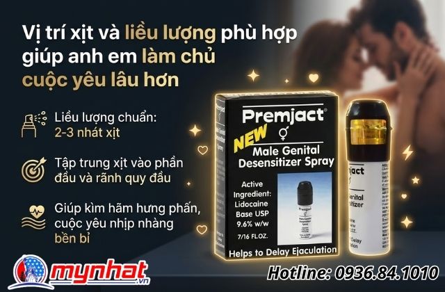 Vị trí xịt và liều lượng phù hợp giúp anh em làm chủ cuộc yêu lâu hơn