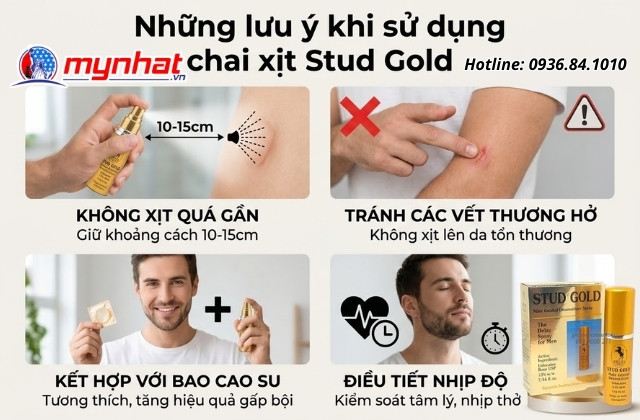 Những lưu ý khí sử dụng chai xịt Stud Gold
