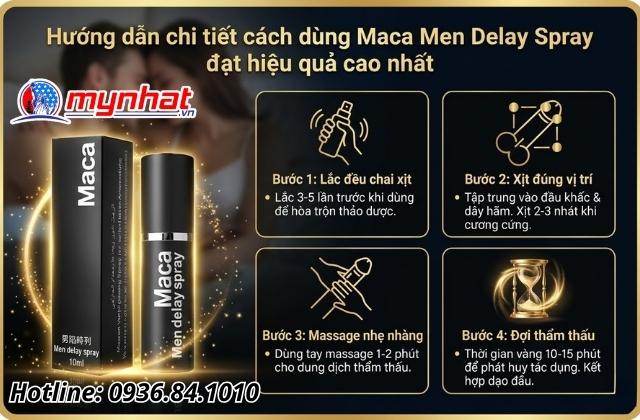 Hướng dẫn chi tiết cách dùng Maca Men Delay Spray đạt hiệu quả cao nhất